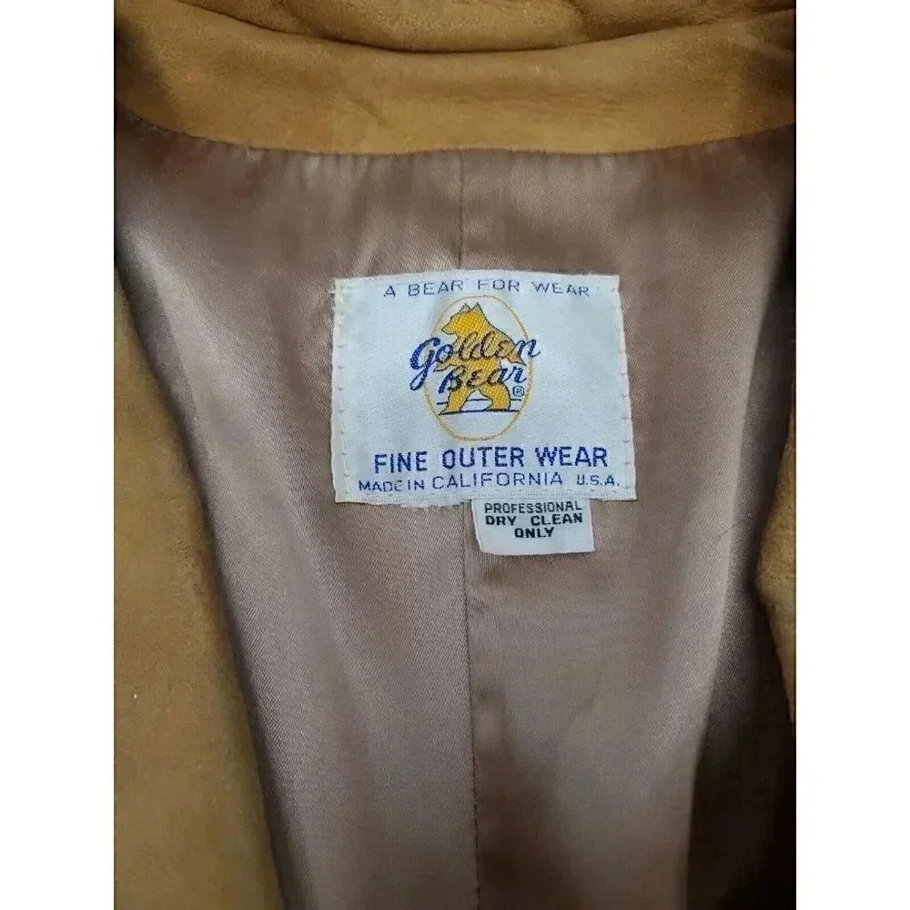 Vintage Golden Bear Suede Leather Jacket Men's Size 16 Made in USA - Picture 5 of 13